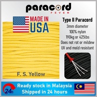 Made in USA - 3mm Type II 425 Tali Paracord Rope Parachute Cord - F. S. Yellow