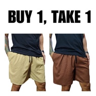 BUY 1, TAKE 1 Trending Waffle Knitted 2 Pocket Shorts with Tie Unisex for Men and Women 17" Length