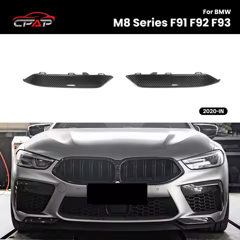 Real Dry Carbon Fiber Front Vent Splitter Trim For BMW For BMW M8 Series F91 F92 F93 OEM Style 2020-