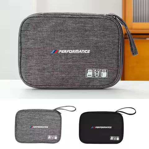 Car Data Cable Storage Bag Waterproof Travel Organizer Bag USB DataLine Charger For BMW X6 X4 X7 Per