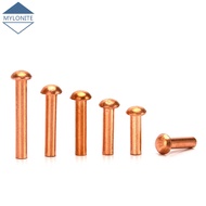 Copper Pan Head Solid Rivets Half Round Head Rivet Length 3mm-40mm Brass Cup Head Rivet M1.5 M2 M2.5 M3 M4