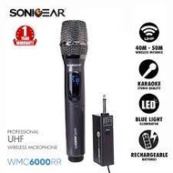 SonicGear WMC 6000RR Rechargeable Professional UHF Wireless Microphone | Karaoke Studio Quality | 50M Wireless Distance