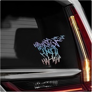 Hahaha Car Stickers, Waterproof Reflective Hahaha Laughing Car Bumper Motorcycle Helmet Decal, Funny