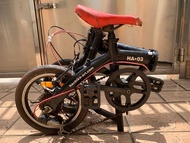 二手現貨 14寸 曰本Hachiko黑色摺疊單車