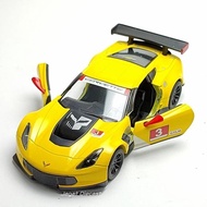 Kinsmart Corvette C7 R Yellow Print Scale 38