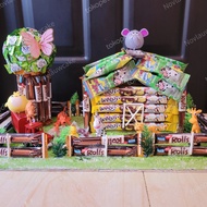 snack tower ulang tahun custom karakter /kue ulang tahun snack tingkat