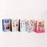 Children's Birthday Party Paper Bag Kraft Paper Creative Cartoon Kraft Paper Bag Shopping Clothing Kraft Paper Tote Bag Gift Bag