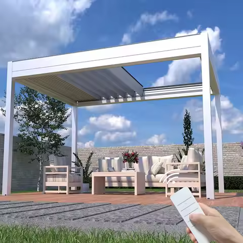 Aluminum Metal Outdoor Garden Patio Waterproof With Roof 6X3 Gazebo Tonnelles Canopy Patio Gazebos P