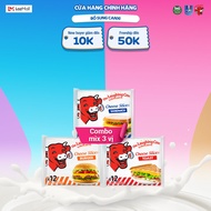 Combo 3 Phô mai Lát Con Bò Cười gồm Toast + Burger + Sandwich