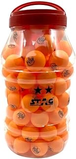 Stag 2 Star Table Tennis Balls Advanced High Performance 40+Mm Ping Pong Balls for Training, Tournaments and Recreational Play Durable for Indoor/Outdoor Game Balls Pack of 96 Orange