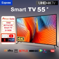 Expose ทีวี 32ราคาถูกๆ สมาร์ททีวี 4K WiFi HDR+ Android 12.0 ทีวี 32 นิ้ว Smart TV Youtube NETFLIX Goolgle HDMI/VGA/DP รับประกัน 3 ปี