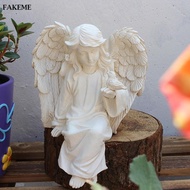 FAKEME Angel Statue Resin Angel Figurine Adorable Mini Praying Angel Figurine for Yard