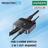 UGREEN AW503 P/N 55452 : USB C+HDMI Switch 2 in 1 Out 4K 60Hz Aluminum HDMI+USB C Switcher 2 Compute