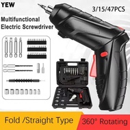 YEW 3/15/47PCS Rechargeable Cordless Impact Drill, Portable Power Tool Power Tools Set 3.6v Electric