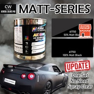 [ Matte Black AK61750 Flat Black 0.5L-1Liter Set ] 2K Paint Aikka CW Cat Spray Gun Motor Set Hitam Mati Matt Effect 哑光黑