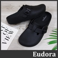 [Eudora] Waterproof Slippers Chef Shoes Front Bag Back Empty Lazy Half Rubber Trump Ding Birkenstock