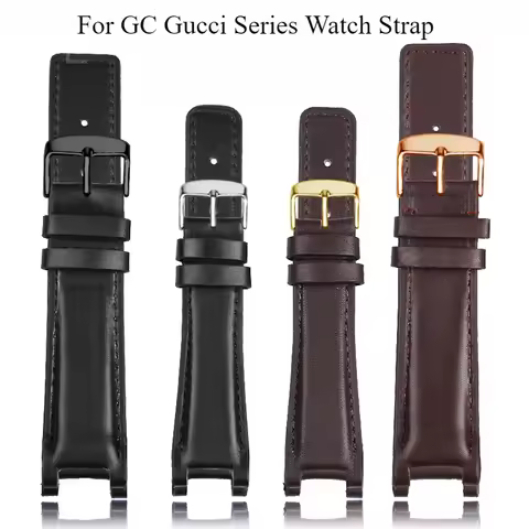 Chic Cowhide Leather Watchbands for GC Gucci YA1332 YA1333 YA1335 Series Elastic Comfortable Sweatpr