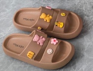 (E8055-1 & E8055-2) Sandal Slop Wanita Tebal Karet Eva Fuji Viral Ban 2 Motif Hello Kitty & Bear Sup