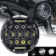 Motorcycle Round Led Headlight Hi Low Beam 7 inch Headlamp