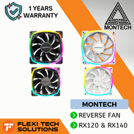 Flexi Tech Montech RX120 / RX140 Reversed PWM Fan ARGB - Black / White