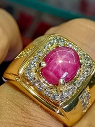 cincin natural Ruby star qualitas hq