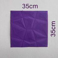 HT Wallpaper Foam Stiker 3D Batik Wallpanel Bentuk Diamond Triangle Warna Ungu Stiker Dinding Dekora