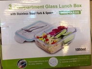 3 Compartment Glass Lunch Box