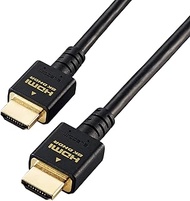 Elecom GM-DHHD21E20BK HDMI 2.1 Cable, Ultra High Speed, 6.6 ft (2 m), Ultra High Speed HDMI Cable, 8