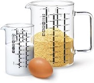 Simax Glass Measuring Cup, Durable Borosilicate Glass, Easy to Read Metric Measurements in Liter, Mi