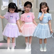 [1-7Y]Girl Short-Sleeved Kuromi T-Shirt Baju T Shirt Budak Perempuan Kids T-shirt,Baby Girls Top,Baj