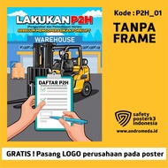 MESIN Safety Poster K3: Do P2H Before Operating Vehicle Engine Forklift Before Use Warehouse Warehou