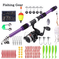 Fishing Rod Sea Rod Set 55Piece Set 1.8M Telescopic Lure Portable Novice Combination Soft Bait Fishing Gear Throwing Rod