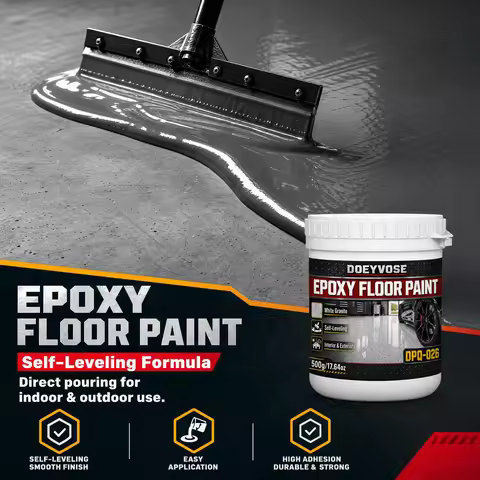 500g Gray Matte Epoxy Floor Paint Self-leveling Concrete Cement Floor Coating