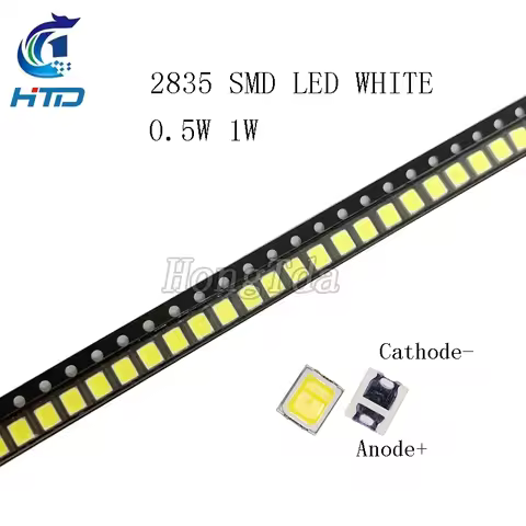 100pcs High Brightness SMD LED 2835 1W 0.5W 0.2W White 3V 6V 9V 18V 36V 150MA/100MA/30MA/60MA/80MA 6