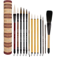 Watercolor Brush 13PCS Chinese Calligraphy Brush Set Bamboo Storage Scoll for Writing Brushes Chines