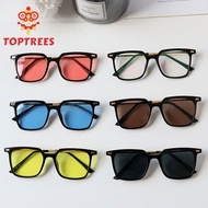 Tik Tok Fashion Trend Eyewear Shades For Men Style Metal Square Anti UV400 Sun Protection Korean Sty