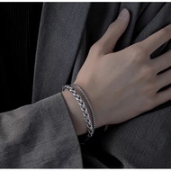 Dauble LAYER CHAIN BRACELET / SILVER CHAIN BRACELET / BRACELET BRACELET