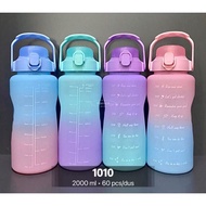 Viral 2-Color Gradient Drinking Bottle 2 Liter 2000ML VIRAL Korean Gradient 2-Color Bottle/ Free 2D 