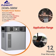 Flowatt 500W 314Ah Portable Power Station Battery Backup Multi-Purpose Pure Sine Wave AC 220V Output