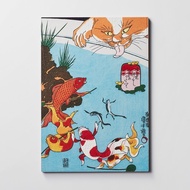WOOD POSTCARD 3D prints: Utagawa Kuniyoshi Goldfish Series: One Hundred Stories