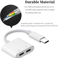 3.5mm Dual Type C Earphone Jack AUX Audio Charging Adapter Type-c Two-in-one Audio Adapter Cable Fas