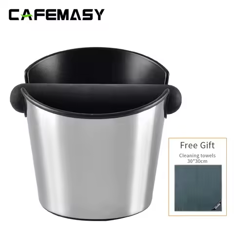 Coffee Grind Knock Box Coffee Grind Dump Bin Waste Bin Stainless Steel Espresso Knock Box for Espres
