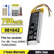 3.7V 981642 750mAh Lithium Battery for JBL Tune 230NC 230 NC TUNE230NC TWS Wireless Bluetooth Earpho