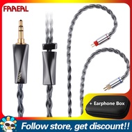 FAAEAL สายทดแทนสีดำเพิ่ม Faaeal PU กล่องเก็บของสี่เหลี่ยม4เส้น OCC ชุบเงิน Litz HiFi เคเบิ้ล0.78มม./