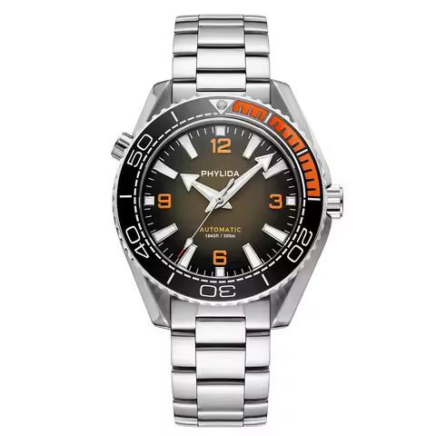 PHYLIDA 500m Men's 43.5mm Automatic Ultra Diver Watch Deep Sapphire Crystal with NH38A Movement No-D