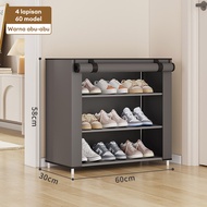 LG Rak Sepatu Kain 10/8/6 Tingkat Rak Sepatu Susun Tertutup Rak Lemari Sepatu Portable 60X30X160cm