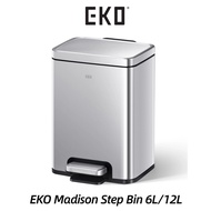 EKO Madison Dustbin 12L Soft Closing Waste Bin Step Stainless Steel Step Bin Trash Bins Garbage Recy