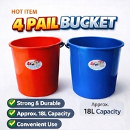 4 Gallon Pail/ 18L Bucket with Handle/ 4 Pail Plastic Bucket /Water Bucket /Multipurpose Pail /Bathr