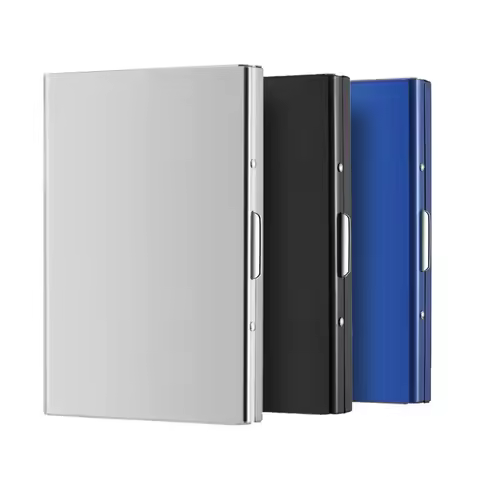 9.5*6.5*1.3cm Metal Card Box Stainless Steel ID Credit Card Holder RFID Blocking Credit Card Case Pr
