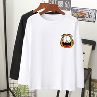  GARFIELD gelak baju T-shirt lengan panjang blouse labuh perempuan unisex/long sleeve women men/MUSLIMAH viral